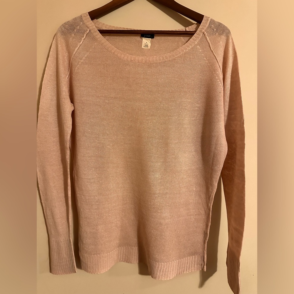 J. Crew Light Pink Crew Neck Sweater